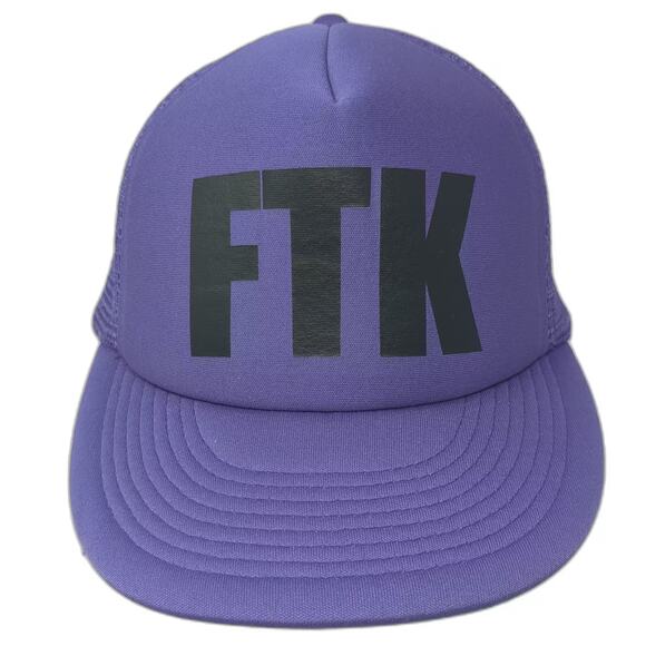 NeonTees Other - NeonTees Trucker Hat Purple Black FTK Graphic Mesh Back Adjustable Snapback OS